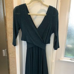 Anthropologie teal wrap dress- never worn.